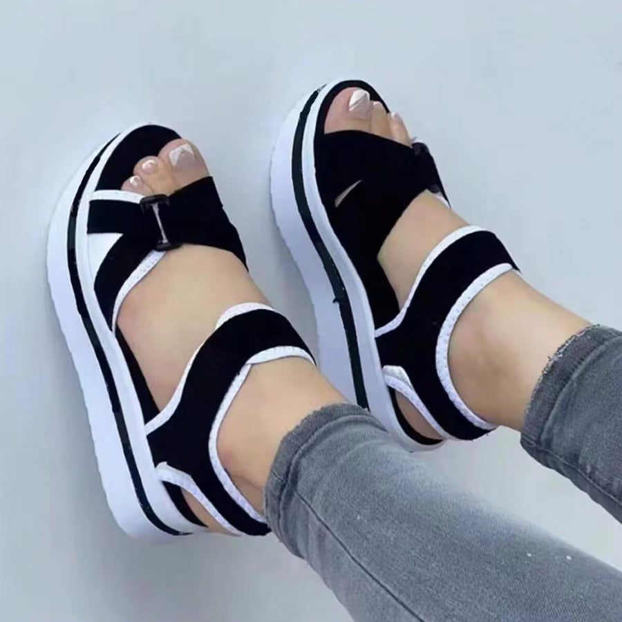 Women's Platform Wedge Sandals Casual Summer Pad High Heel Sandals Adjustable For Outdoor Leisure Travel